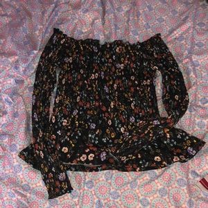 black w flowers xs stella tweed